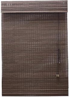Persiana romana de bambu marrom escuro 120x220 cm totalmente estendida