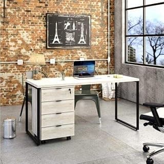 Conjunto Home Office 2 Peças Escrivaninha com Gaveteiro Volante