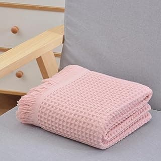 Cobertor de algodão waffle, luxuoso ultramacio e leve para cochilo de escritório, sofá, sofá e viagens - decoração de casa aconchegante para todas as estações, 89 x 180 cm