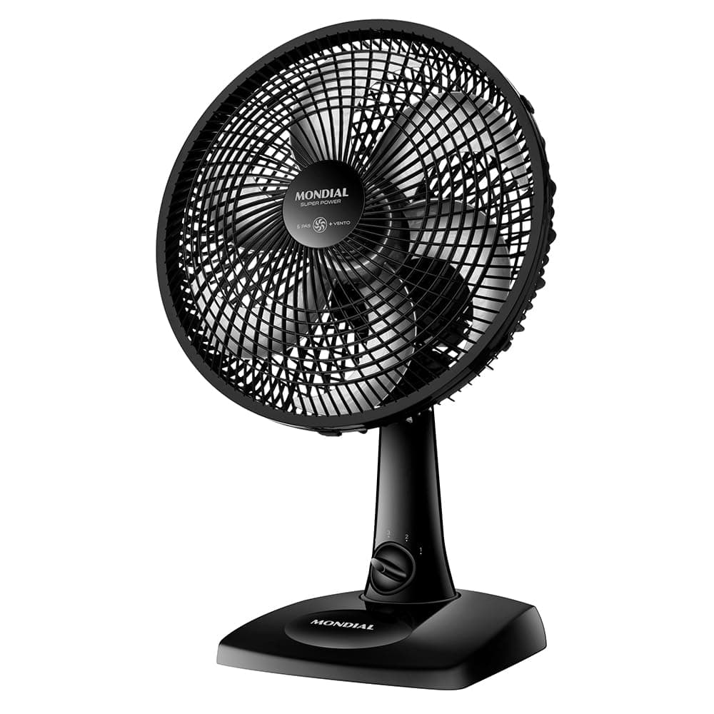 Ventilador de Mesa Mondial Super Power VSP-30-B 6 Pás Silencioso 30cm 60W Preto 220V
