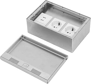 Kit de saída de piso embutido de aço inoxidável à prova d'água com três tomadas e um interruptor