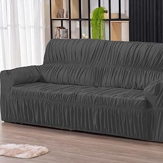 Capa para Sofa Retratil 4 Lugares Malha Gel 21 Elasticos Cinza