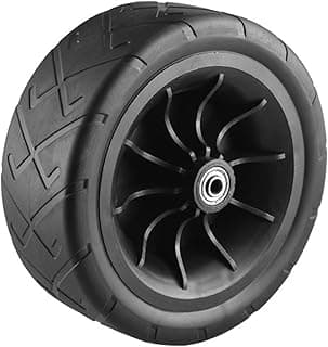 Roda de substituição para todo o terreno de 20 cm com rolamentos, rodas de carrinho dobráveis de poliuretano resistente, rotação de 360 graus, preto, laranja, capacidade de carga de 300 kg