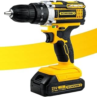 Parafusadeira e Furadeira a Bateria 21V com Empunhadura Emborrachada + Bateria Recarregável + Brocas e Acessórios