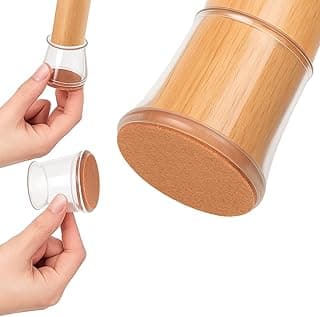 Kit 8 Protetores para Pé de Móveis Silicone Transparente 4x3,5cm Antiderrapante Ideal para Cadeiras e Mesas Protetor Flexível e Adaptável para Pés Redondos e Quadrados
