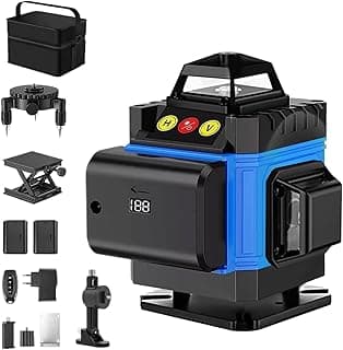 Nível laser verde 4D FINYQBET com acessórios, fundo branco