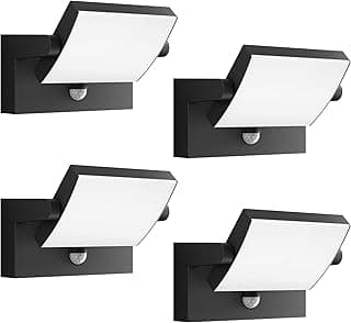 Luzes de sensor de movimento de arandela de parede externa pretas com cabeça ajustável