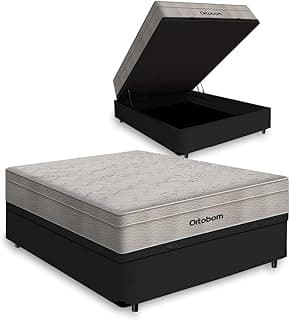 Cama Box com Baú Casal + Colchão De Molas Ensacadas - Ortobom - Airtech Springpocket 138x188x72cm