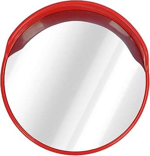 Espelho convexo de segurança grande angular vermelho para redução de pontos cegos