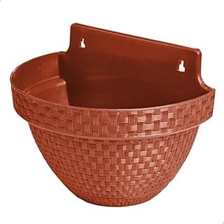 Vaso de Parede Decorativo Meia Lua Rattan Terracota 3 Litros