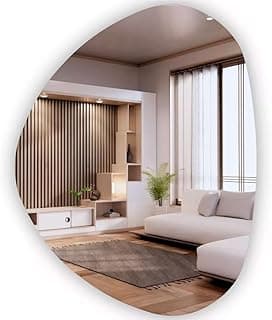 Espelho decorativo orgânico de vidro lapidado fácil aplicação 30x40cm