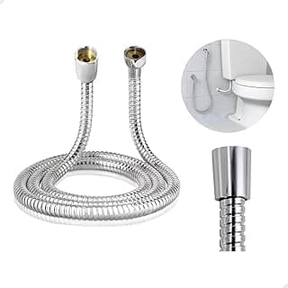 Mangueira flexível aço inox 120cm 1/2 polegada para ducha higiênica, engate rápido