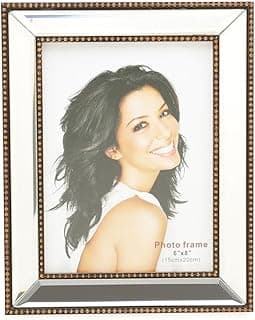 Porta-retrato de plástico espelhado Wolff 13cm x 18cm com foto de mulher sorrindo