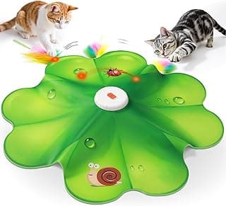 NEWPET Brinquedos Recarregáveis Para Gatos, Brinquedo Interativo 2 Em 1 Para Brincar De Esconde-Esconde, Ponto Vermelho Led Móvel, Penas Ocultas Que Se Movem