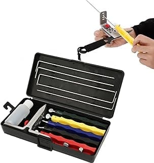 Kit de afiação de facas profissional com 5 pedras coloridas e óleo de afiar