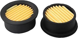 Filtros de ar pretos com interiores amarelos para compressor de ar