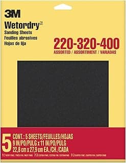 Lixa 3M Wetordry, 22,8 x 28 cm, gramaturas sortidas, 5 folhas/pacote