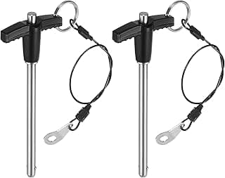 Generic 2 pinos de trava de alça T, 6 mm x 70 mm Comprimento de uso de aço inoxidável pino de liberação rápida com botão de pressão