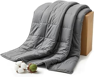 Smart Queen Cobertor pesado para adultos (104 x 152 cm, 2,3 kg, cinza) Cobertor pesado macio para dormir, cobertor respirável com contas de vidro perfeito para 18 kg a 27 kg, todas as estações