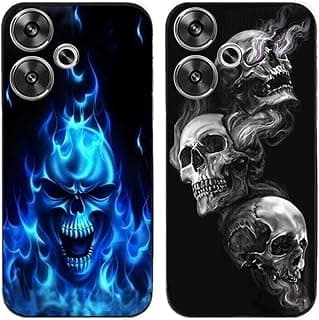 Capa traseira de telefone com estampa de caveira de chama para Xiaomi Redmi Turbo 3 / Poco F6 5G