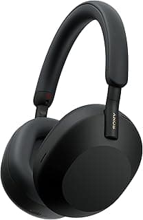 Fones de ouvido Sony WH-1000XM5 pretos com cancelamento de ruído