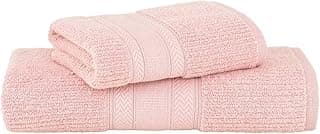 Três toalhas rosa claro Buddemeyer Melissa Extra Soft dobradas