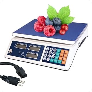 Balança Digital Industrial Comercial 40kg Bivolt Alta Precisão com Display LCD Resistente Portátil para Cozinha Mercado e Padaria (Branca)