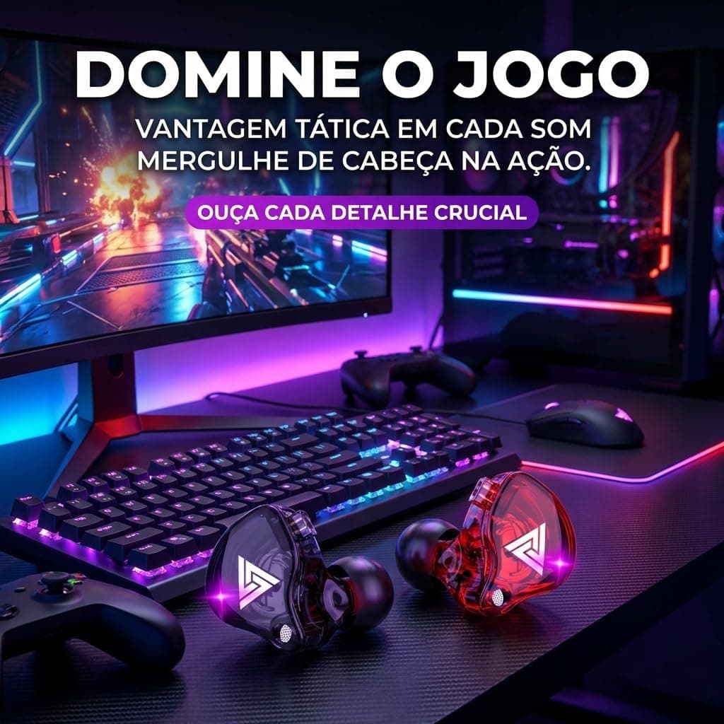 Fone de Ouvido QKZ AK6 Intra-Auricular, Driver Dinâmico de 10mm, Graves Potentes e Cabo Fixo – Perfeito para Músicos e Gamers AlverSun (PRETO)
