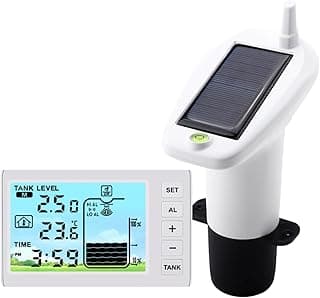 Monitor de nível de água ultrassônico com painel solar e tela digital