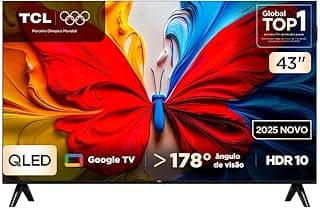 TCL, Smart TV, 43 Polegadas, HD QLED, WiFi, Bluetooth, Google TV, 2 HDMI, HDR10, Dolby Audio, 43S5K