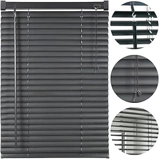 Cortina persiana horizontal preta em PVC, 1,00m x 1,30m, Atlas