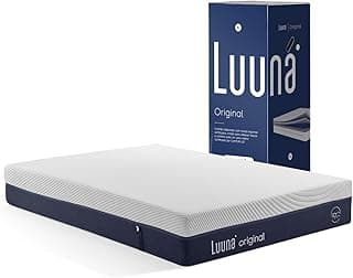 Colchão Luuna Original Solteiro King, espuma viscoelástica, branco e azul escuro
