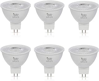 Simba Lighting Lâmpada Led Mr16 3,5 W 12 V (Pacote Com 6) Holofote De Halogênio 20 Para Substituição Em Paisagens, Luzes Destaque, Trilhos, Luminárias Mesa, Bab C, Base Bipin Gu5.3, Branco Quente 27