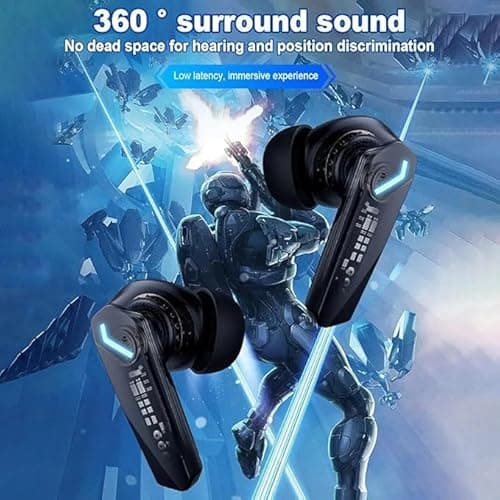 Fones de ouvido sem fio BT para jogos,Fones de ouvido para jogos GM2 Pro BT Fones de ouvido sem fio BT 5.3 360° Surround Dual Mode Som Cancelamento de ruído PRETO