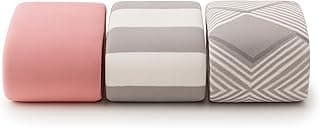 Kit 2 Mantas Pet Microfibra 90x110cm com Estampas Geométricas - Rosa, Cinza e Branco
