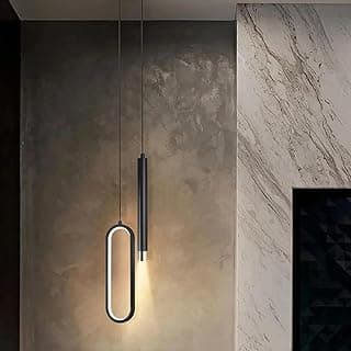 Luminária pendente LED moderna oval EKROTOK para sala, quarto, cozinha, café