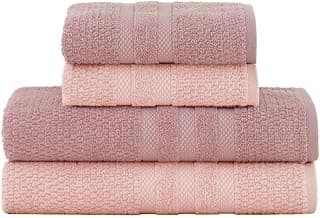 Conjunto de toalhas de banho Buddemeyer rosa, quatro peças, macias e de alta absorção