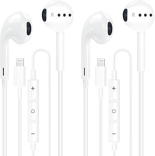 Fones de ouvido Lightning brancos para iPhone com fio e cancelamento de ruído