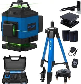 Nível Laser 16 Linhas Exbom + Tripé + Maleta 2 Baterias 360 4D Premium Longo Alcance e Precisão