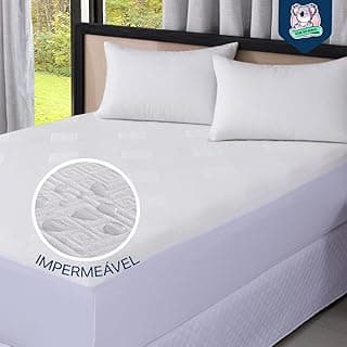Kit Protetor Impermeável para Colchão Premium - SUPER SILENCIOSO - Tecido Jacquard - 100% Impermeável Estilo Americano + 2 Protetores de Travesseiro - Lateral em Malha - (King, Branco)