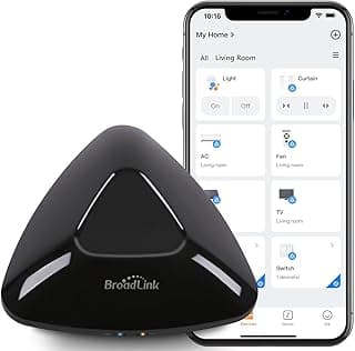 Broadlink RM MAX Smart Home Hub, Wi-Fi e BLE Controle remoto universal para dispositivos IR/RF, compatível com Alexa e Google Home, fácil configuração, hub RF para TV, AC, persianas