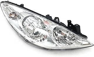 Substituição de farol de carro para Peugeot 307 2004-2008 Conjunto de farol dianteiro para-choque dianteiro conjunto de farol de cabeça de lâmpada de cabeça (lado esquerdo elétrico) (lado direito