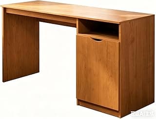Escrivaninha para Escritório Home Office com Porta e Nicho em MDF Moderna Compacta para Estudos(Nature)