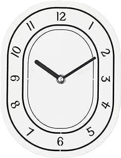Relógio de parede oval decorativo, acessório silencioso de acrílico sem, relógio de parede elegante para pendurar na parede para sala de