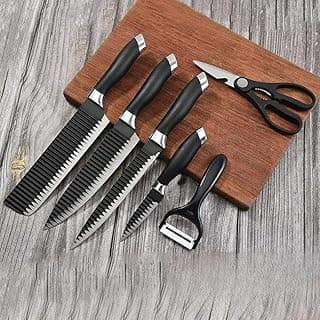 Set de facas 6 peças aço inox com cabo ergonômico antiderrapante