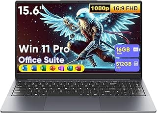 Laptop de 15,6 polegadas, Win 11 pro Core m3 (até 3,40 GHz) 16 GB RAM 512 GB SSD, notebook ultrafino e leve com tela FHD 1920 x 1080, WiFi de banda dupla 5, BT5.0