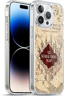 Capa de gel macio transparente para iPhone 14 Pro Max com design de O Mapa do Maroto de Harry Potter