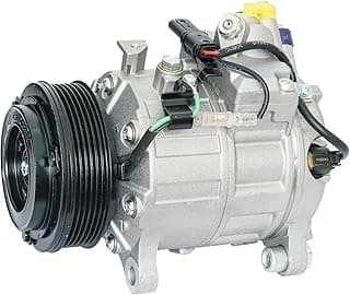 Compressor de ar condicionado para BMW, cinza, com cabos conectados, fundo branco