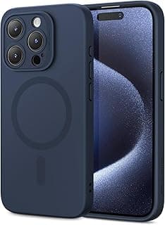 Capa ESR para iPhone 15 Pro MagSafe, silicone líquido, azul escuro, carregamento magnético