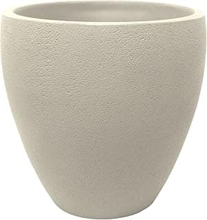 Vaso elíptico rústico cinza claro em cimento
